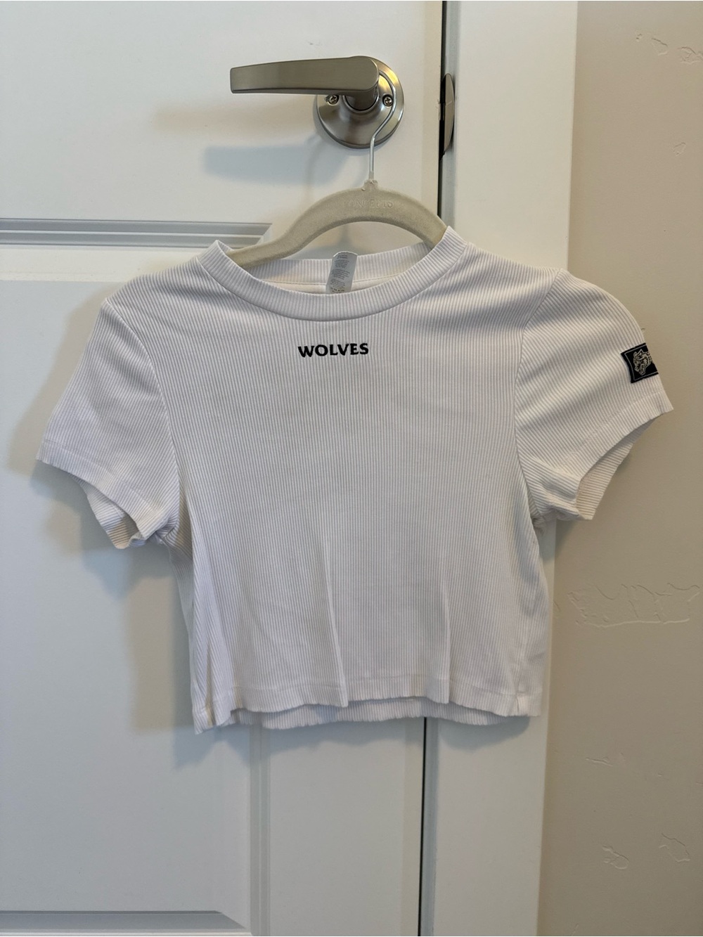 DarcSport Wolves White Ribbed Crop Tee
